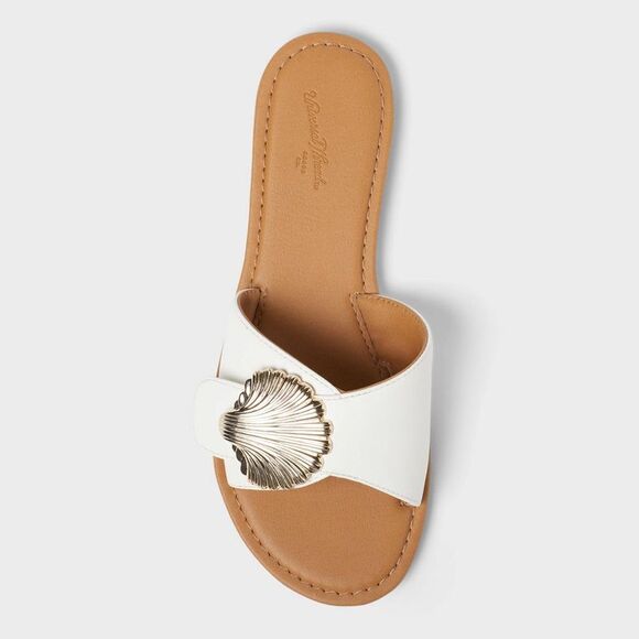 Universal Thread - Women's Nesryn Shell Ornament Slide Sandals - Univ White - Picture 3 of 4